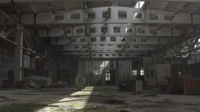 Abandoned Jupiter factory in Pripyat. Ruins. Chernobyl zone. 