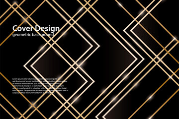 Geometric gold and black background. Vector illustration. EPS 10.