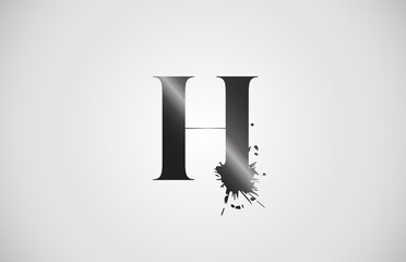 splash H alphabet icon letter for corporate. Grunge design suitable for a company logo