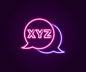 Glowing neon line XYZ Coordinate system icon isolated on black background. XYZ axis for graph statistics display. Colorful outline concept. Vector