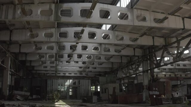 Abandoned Jupiter factory in Pripyat. Ruins. Chernobyl zone. 