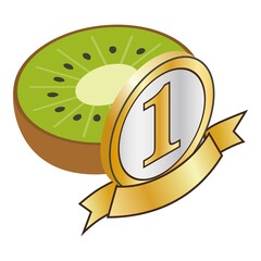 Kiwi icon isometric vector. Fresh sweet and sour ripe juicy exotic fruit. First place icon, number one