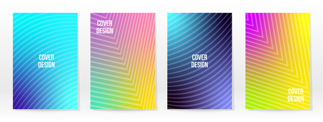 Minimal Poster. Pastel Soft. Rainbow Gradient Set.