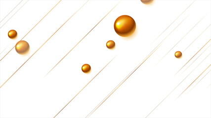 White abstract background with bronze lines and beads