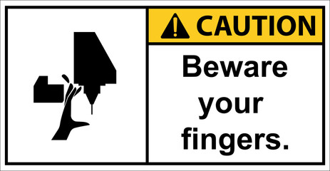 Beware of the dangers of CNC machines.,Caution sign.