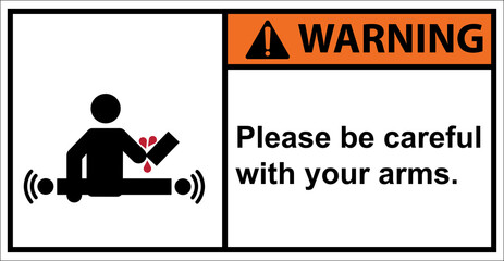 The warning label starts working automatically.,Warning sign.