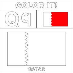 Qatar Flag Coloring Page For Kids