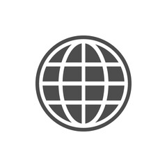 Globe glyph icon or world concept