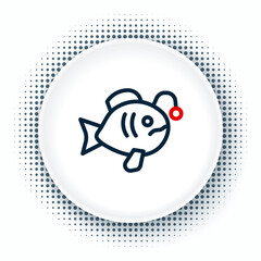 Line Tropical fish icon isolated on white background. Exotic fish. Colorful outline concept. Vector