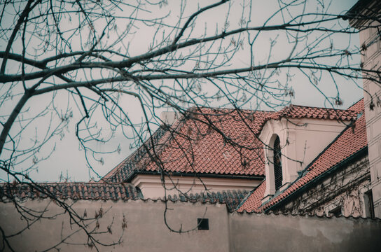 Streets, European houses, residential courtyards