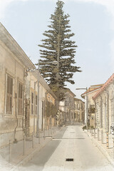 Street in Limassol Old Town, Cyprus