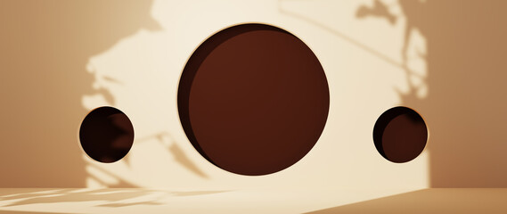 3D rendering of background. For show product. Blank scene showcase mockup.