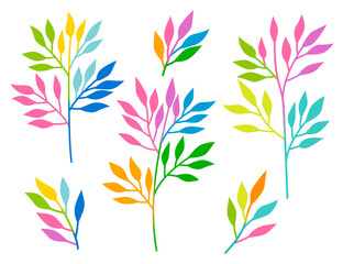Multicolored rainbow plants vector illustration