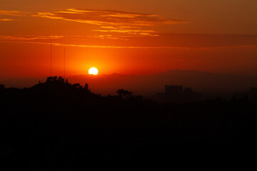 Dramatic sunset over Glendale California