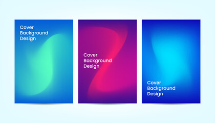 Abstract cover background design templates. Fluid gradient shapes composition with bright colors.