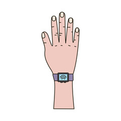 hand with smartwatch