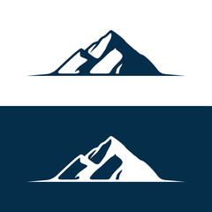 Mountain modern logo with dark blue background symbol illustration design vector