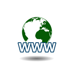 Simple internet icon with shadow