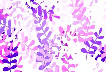 Light Pink, Blue vector abstract background with leaves.