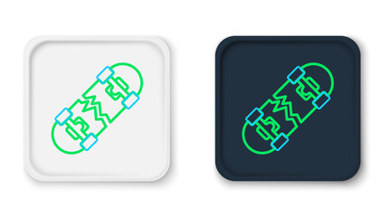 Line Broken skateboard icon isolated on white background. Extreme sport. Sport equipment. Colorful outline concept. Vector