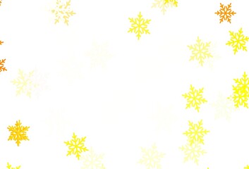 Light Orange vector template with ice snowflakes, stars.