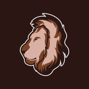 lion head vector illustration mascot facing side