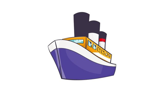 Ship icon animation cartoon best object isolated on white background
