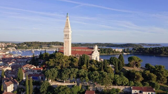Aerial view from Rovinj church, Istria, Croatia, Adriatic Sea
