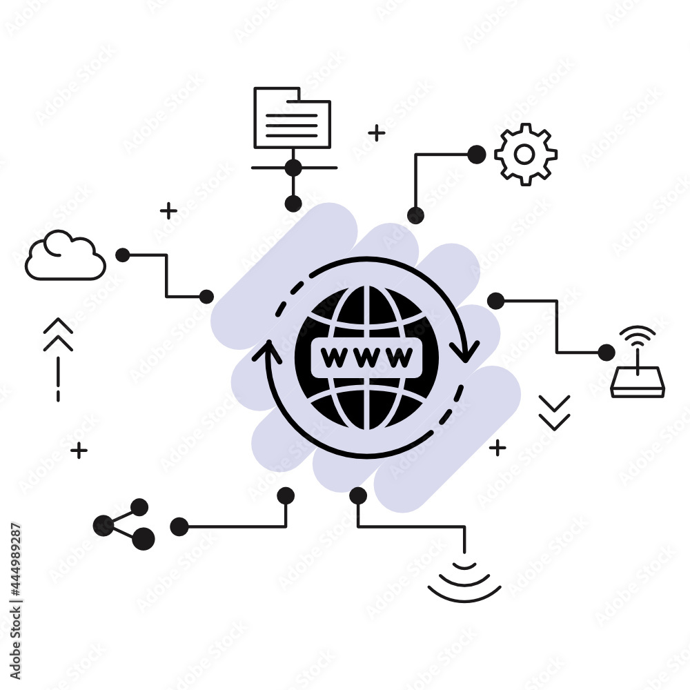 Poster website address sign, world wide web sign concept vector glyph icon design, cloud computing and inte