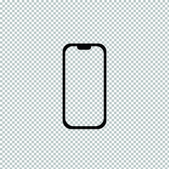 smartphone with a transparent screen with blank isolated on white background. vector illustration