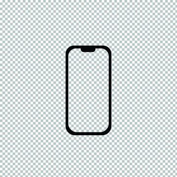smartphone with a transparent screen with blank isolated on white background. vector illustration