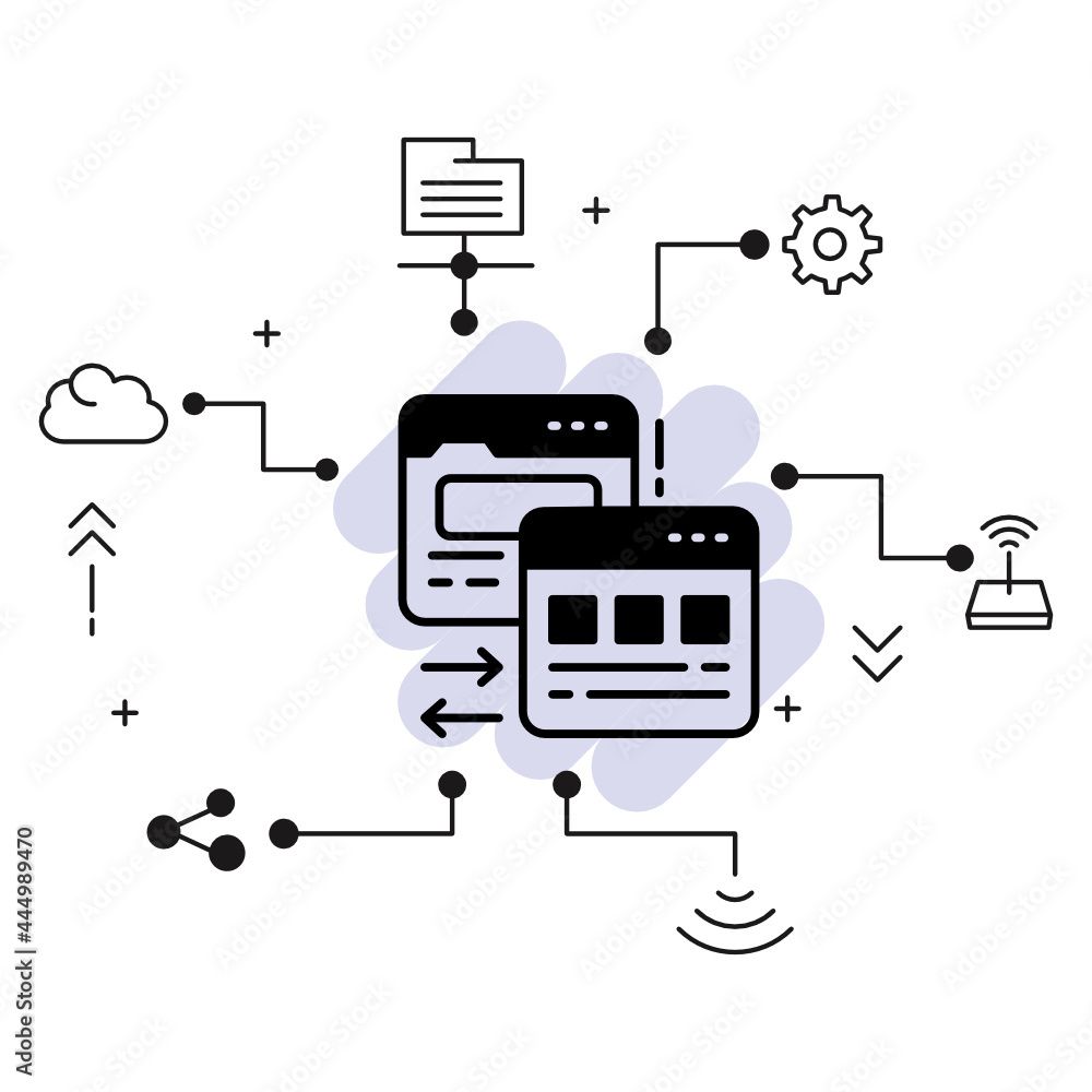 Aufkleber server redirect or moved permanently vector glyph icon design, cloud computing and internet hosting 