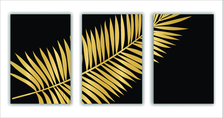 Vector Image Illustration of a frame with golden coconut leaf decoration
