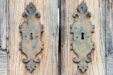 old wooden door  lock