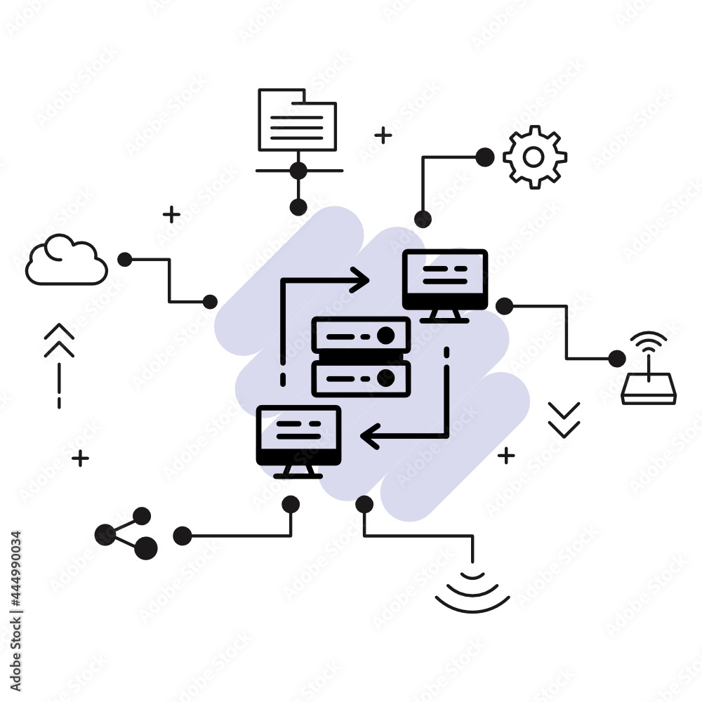 Aufkleber p2p network concept, local area network vector glyph icon design, vpn sign, cloud computing and inte