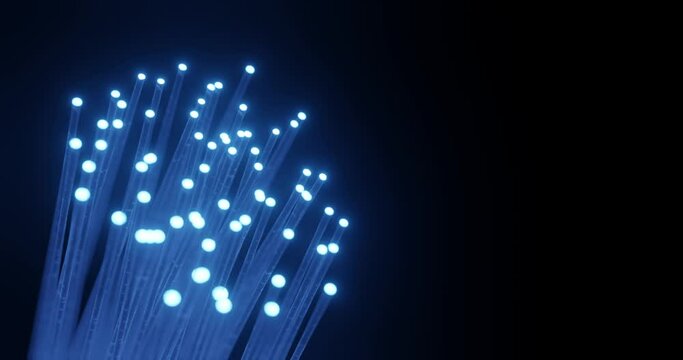3d render of fiber optic data transfer