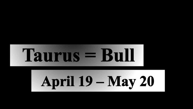 Simple and clean animated Taurus zodiac sign lower third in alpha channel (transparent background) high resolution. Easy to use.
