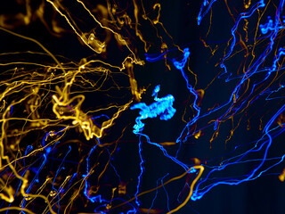 An abstract background of light trails and swirls