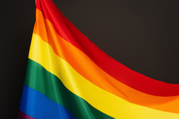 rainbow colors on lgbt flag isolated on black
