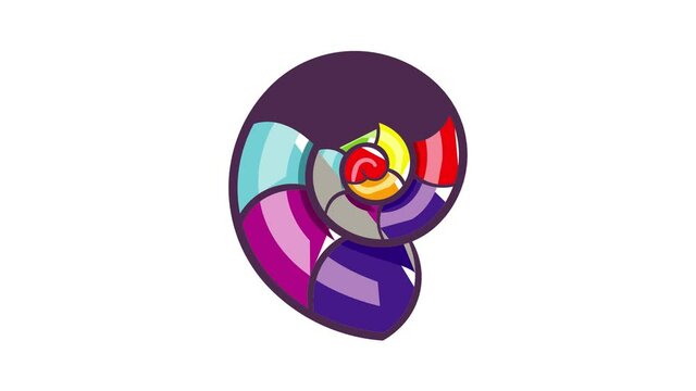 Curl in colours of LGBT icon animation cartoon best object isolated on white background
