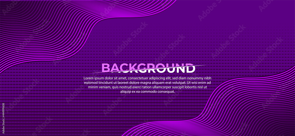 Poster abstract background with purple line wave. luxury and modern style. tech pattern. curved wavy line, 