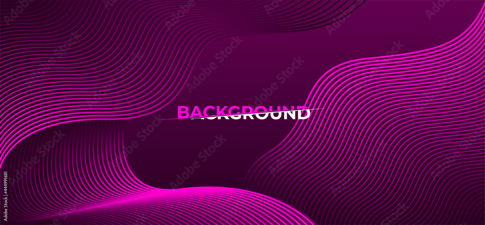 Poster abstract background with purple line wave. luxury and modern style. tech pattern. curved wavy line, 