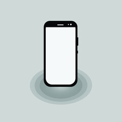 smartphone with blank white screen with blank white screen isolated on white background. vector illustration