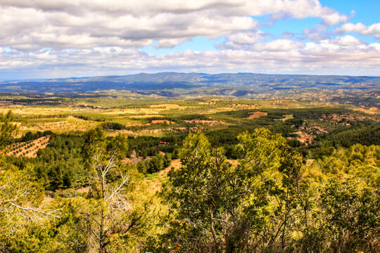 Landscape of the Sierra of Utiel Requena in Valencia, Spain