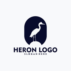 Obraz premium Simple heron logo concept vector art