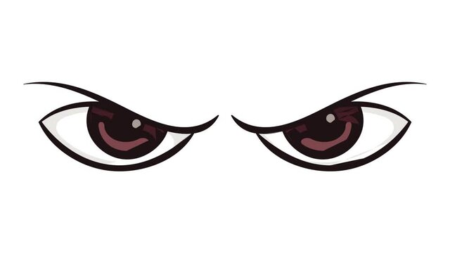 Pair of eyes watching icon animation cartoon best object isolated on white background