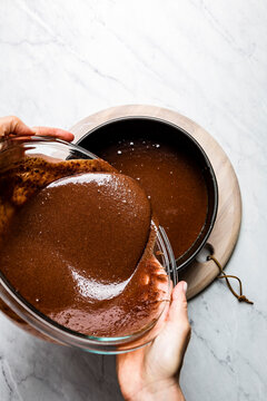 The making of a chocolate cake
