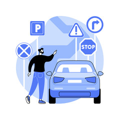 Traffic signs abstract concept vector illustration.