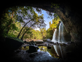 Haew Suwat Waterfall in Khao Yai National Park in Nakhon Ratchasima, Thailand