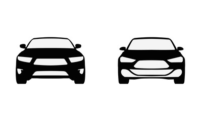 Front view of car icons vector